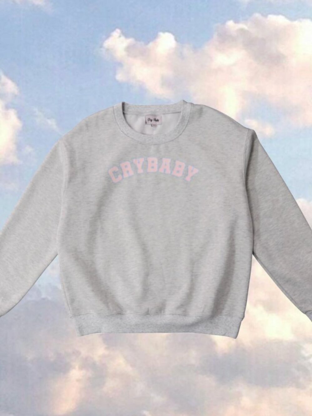 Cry Baby | Grey & Pink Crewneck